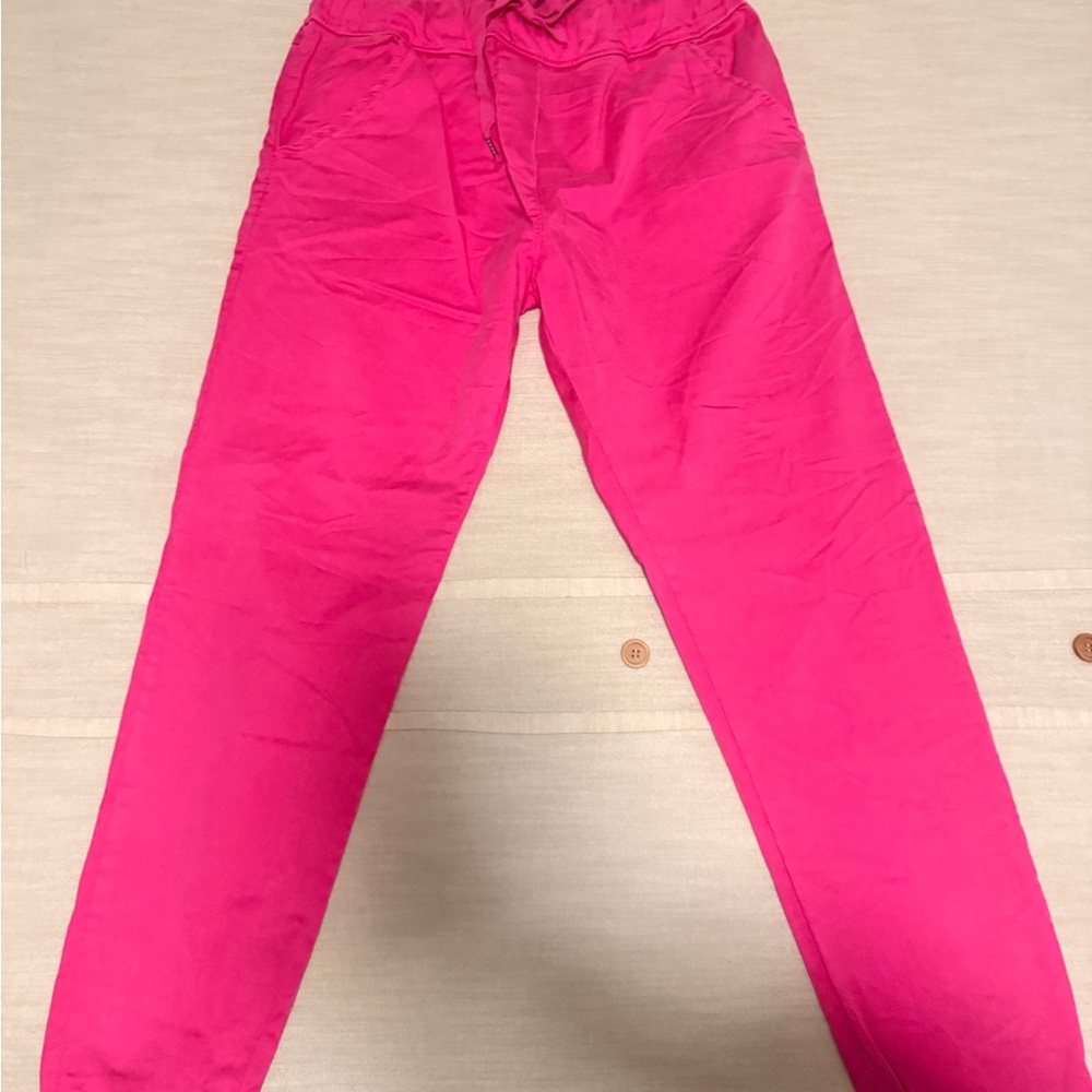 Bright pink pants